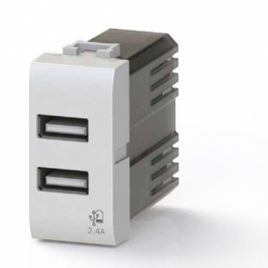 PRESA USB 2.4A PER VIMAR PLANA BIANCA - 4 BOX 4B/V14/USB/24 product photo Photo 01 3XL