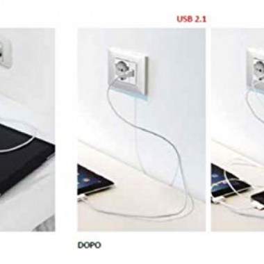 PRESA USB 2.4A PER VIMAR PLANA BIANCA - 4 BOX 4B/V14/USB/24 product photo Photo 03 3XL