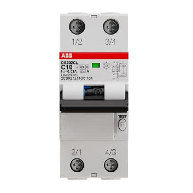 DS202C L INT.DIFF.MAGN. 4,5KA 2P A C10 30MA - ABB DS202CLA10003 product photo Photo 01 3XL