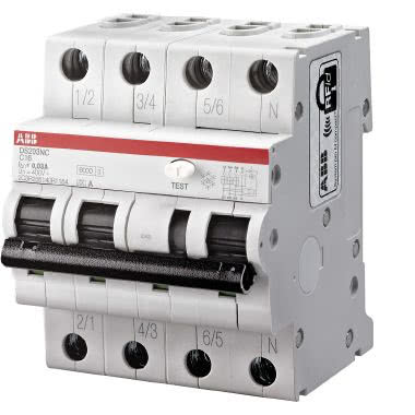 Interruttore Magnetotermico Differenziale 4,5kA, AC, Curva C 25A 300mA 3P+N - ABB DS3NLC25AC300 product photo Photo 01 3XL