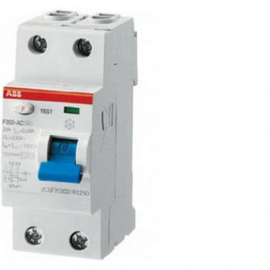 INTERRUTTORE DIFFERENZIALE PURO 2P TIPO AC IN 25 A IDN 30 MA - ABB F202AC25/003 product photo Photo 01 3XL