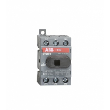 INTERRUTTORE SEZIONATORE ROTATIVO 3P 25A COM.FRONT.INST. BARRA/PIASTRA - ABB OT25F3 product photo Photo 01 3XL