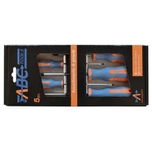 ABC UTENSILI A14835000 - Cacciaviti Giraviti Assortimento Kit 5 pezzi: 3 TAGLIO + 2 CROCE «PHILLIPS» - ABC UTENSILI A14835000 - ABC UTENSILI A14835000 product photo