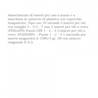 ASSORTIMENTI DI INSERTI A 1593/1 CON 10 INSERTI - ABC UTENSILI A15931000 product photo Photo 02 3XL