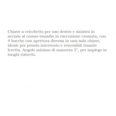 CHIAVE CRICCHETTO 4 BOCCHE 16/17/18/19MM ABC A30916019 - ABC UTENSILI A30916019 product photo Photo 02 3XL