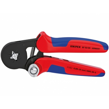 KNIPEX 97 53 04 Pinza per terminali a bussola, con regolazione automatica per crimpaggio laterale brunita rivestiti in materiale bicomponente 180 mm - ABC UTENSILI B21936200 product photo Photo 01 3XL