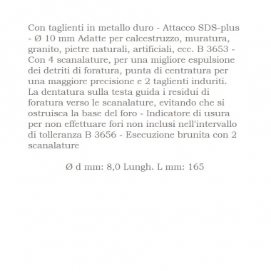PUNTE B PER TRAPANO 3653X8X160 ABC B36530816 - ABC UTENSILI B36530816 product photo Photo 02 3XL