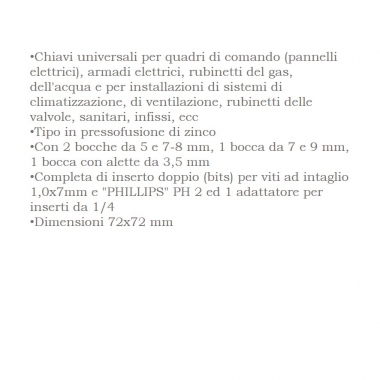 CHIAVE PER QUADRI EL.72X72 MM - ABC UTENSILI M71084500 product photo Photo 02 3XL