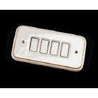 ABE 1PM4.00 - PLACCA BIANCA 4 POSTI PER MODULI B. TICINO - ALDO BERNARDI 1PM4/00 product photo