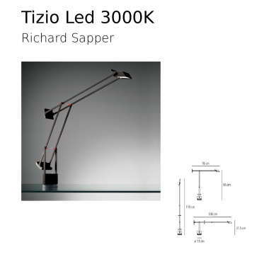 TIZIO LED 8W 3000L 400LM NERO C/L - ARTEMIDE ITALIA A009210 - ARTEMIDE ITALIA A009210 product photo Photo 01 3XL