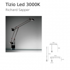 TIZIO LED 8W 3000L 400LM NERO C/L - ARTEMIDE ITALIA A009210 - ARTEMIDE ITALIA A009210 product photo
