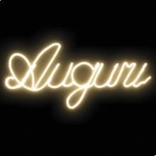 LUCI FIGURA LUMINOSA AUGURI 137X60CM BIANCO CALDO DECORAZIONE NATALE - ARTELETA IA022 product photo