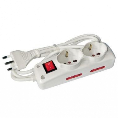 MULTIPRESA 2 UNIVERSALE + 4 10/16A C/INTERRUTTORE BIANCO - ARTELETA RL/5127 product photo Photo 01 3XL