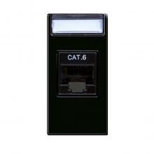 PRESA RJ45 CAT.6 UTP NERO 1 MODULO LIFE TOUCH - AVE 442027C6 product photo