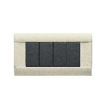 Placca Ral S45, sabbiata in tecnopolimero colore bianco blanc 4 Mod. - AVE 45P04BP product photo