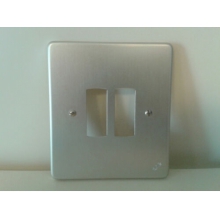PLACCA ALLUMINIO 2 MODULI SCATOLA TONDO - AVE P349SC product photo