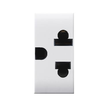 Presa euroamericana, Domus S44, colore RAL 9010, 2P+T 16A 250V - finitura lucida - 1 Mod. - AVE 441033TD product photo Photo 01 3XL