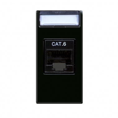PRESA RJ45 CAT.6 UTP NERO 1 MODULO LIFE TOUCH - AVE 442027C6 product photo Photo 01 3XL