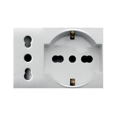 PRESA SCHUKO+BIPASSO10/16A WHITEK3M - AVE 44609015MB - AVE 44609015MB product photo Photo 01 3XL