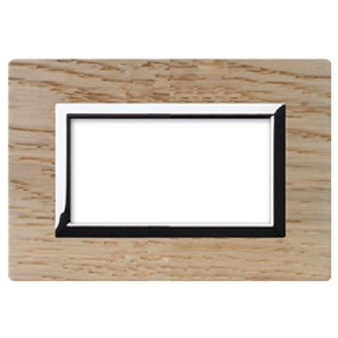Placca Vera S44, in legno colore rovere sbiancato - con cornicetta - 4 Mod. - AVE 44PL4RS product photo Photo 01 3XL