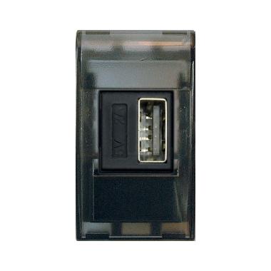 Caricatore USB, Noir S45 colore grigio scuro, 2A alimentazione 230V - finitura opaca - 1 Mod. - AVE 45382USB2A product photo Photo 01 3XL