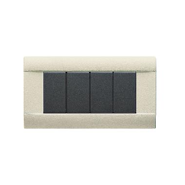 Placca Ral S45, sabbiata in tecnopolimero colore bianco blanc 4 Mod. - AVE 45P04BP product photo Photo 01 3XL