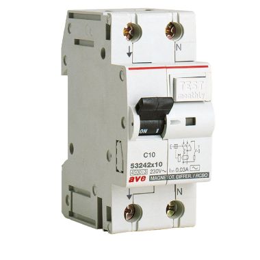 MAG.DIFF.1P+N 10A 4,5KA 0,03A AC 2M - AVE 53242X10 product photo Photo 01 3XL