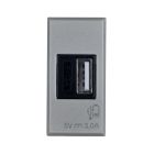 Caricatore USB tipo A, Allumia S44, colore grigio tech, 3A alimentazione 240V - finitura lucida - 1 Mod. - AVE 443082USB3A product photo
