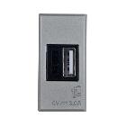 Caricatore USB tipo A, Allumia S44, colore grigio tech, 3A alimentazione 240V - finitura lucida - 1 Mod. - AVE 443082USB3A product photo