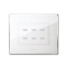 Placca Touch Vetro, S44 colore bianco 6 comandi, 3 Mod. - AVE 44PVTC16BL product photo
