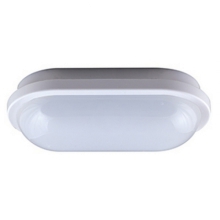 PLAFONIERA GEO LED LITE 20W OVAL WHITE 3000K POLICARBONATO BIANCO DIFFUSORE OPALE IP65 - BEGHELLI 75422 product photo