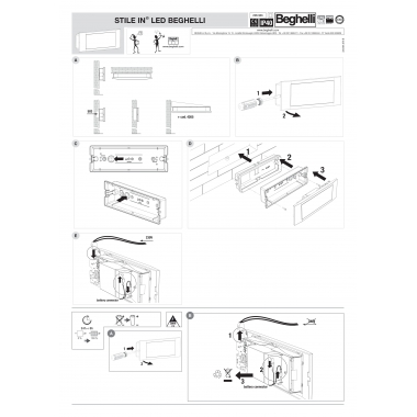LAMPADA LED EMERGENZA 11W  8 ORE INCASSO IP40 SE - BEGHELLI 1499 product photo Photo 04 3XL