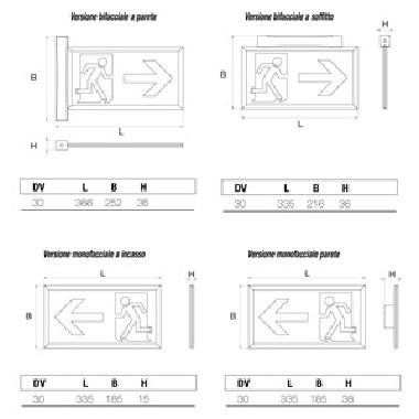 Lampada emergenza per segnaletica sicurezza INDICA LED DF30M LG SA 1/3H - BEGHELLI 19304 product photo Photo 02 3XL