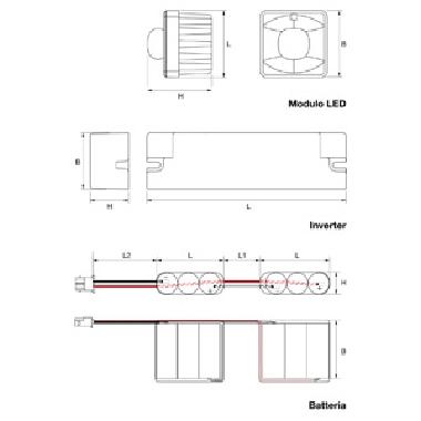 Dispositivo ausiliare per illuminazione di emergenza INVERTER ECOLED SE 1N RM - BEGHELLI 19350 product photo Photo 02 3XL