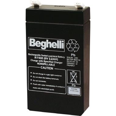 Batteria di Ricambio al Piombo 6V 3,2Ah - BEGHELLI 3915 product photo Photo 01 3XL