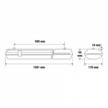 PLAFONIERA BS100 LED REG HV MM1580 4000K 10'000 LUMEN - BEGHELLI 40005H product photo Photo 02 3XL