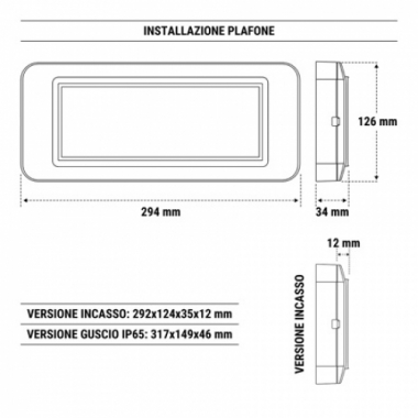 PLAFONIERA COMPLETA LED 24W SA 1/3 LF - BEGHELLI 4105N product photo Photo 02 3XL