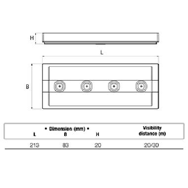 PLAFONIERA EMERGENZA UP LED 24-36W SE 1/2/3H IP65 - BEGHELLI 4302 product photo Photo 02 3XL