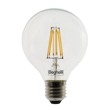 Lampada led globo trasparente 80 E27 06W 230V 2700k ZafiroLED - BEGHELLI 56441 product photo Photo 01 3XL
