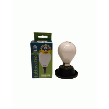 LAMPADA TVETRO LED OPALE SFERA 5W ATTACCO E14 3K - BEGHELLI 56541 product photo Photo 01 3XL