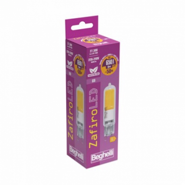 LAMPADA ZAFIRO BISPINA LED 650LM 5W G9 4K - BEGHELLI 57021 product photo Photo 02 3XL