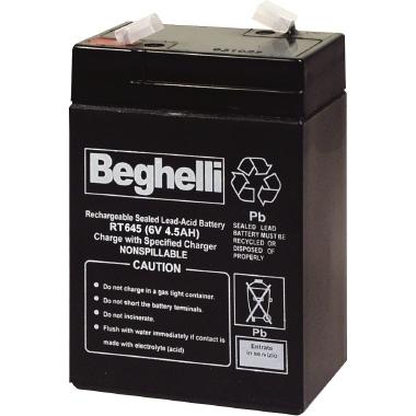Batteria al piombo ricaricabile 6V, 5Ah - BEGHELLI 8802 product photo Photo 01 3XL