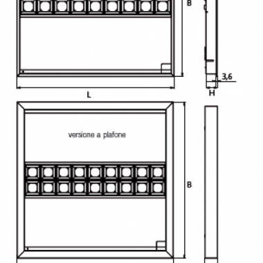 PLAFONIERA  4X18 LED INCASSO M600 LED B 4000 K+EMERGENZA - BEGHELLI I418LED/E product photo Photo 02 3XL