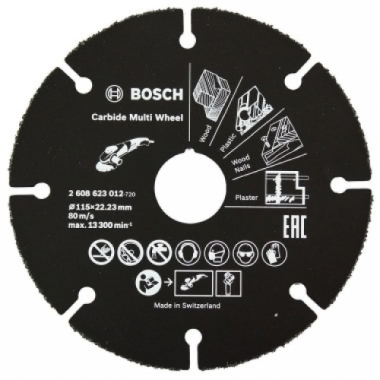 DISCO UNIVERSALE IN CARBURO PER SMERIGLIATRICE 115 MM - BOSCH 2608623012 product photo Photo 01 3XL