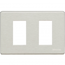 PLACCA 2 POSTI ALLUMINIO MATIX AVORIO MAGIC TT - BTICINO 503/2A/AL product photo