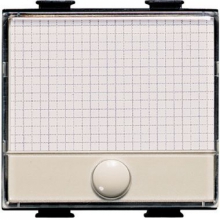 PULSANTE 1P NO 250V AC 10A CON TARGA PORTANOME ILLUMINABILE COLORE AVORIO - BTICINO A5008 product photo