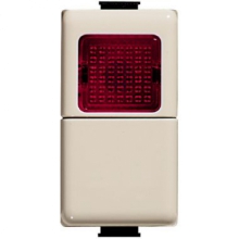 PULSANTE 1P NO 250V AC 10A COLORE AVORIO E PORTALAMPADA DI SEGNALAZIONE 24V 1,5W SPIA ROSSA - BTICINO A5057R product photo