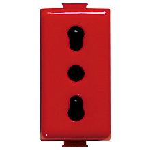 MATIX - PRESA STD ITA 10/16A ROSSA ANTIBATT - BTICINO A5180RAB - BTICINO A5180RAB product photo