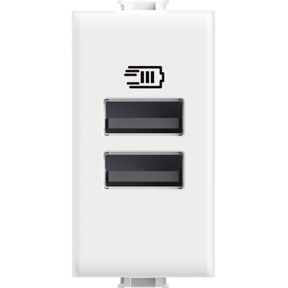 MATIX - Caricatore USB tipo A+A 1 modulo bianco - BTICINO AM4191AA product photo