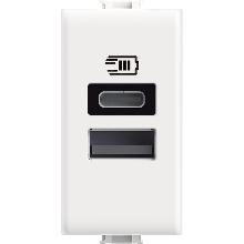 MATIX - Caricatore USB tipo A+C 1 modulo bianco - BTICINO AM4191AC product photo